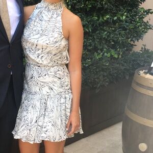 Elizabeth and James cocktail white silk dress